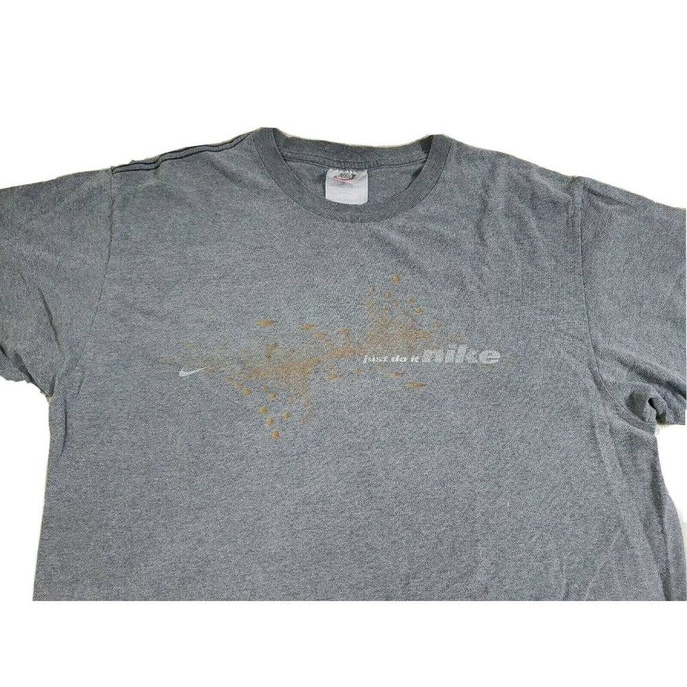 Vintage Nike "Just Do It" USA Made Graphic Tee T Shirt Gray 90's White Tag